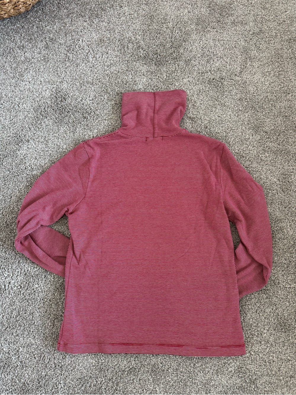 J. Crew Red & White Striped Long Sleeve Turtleneck - Picture 2 of 3
